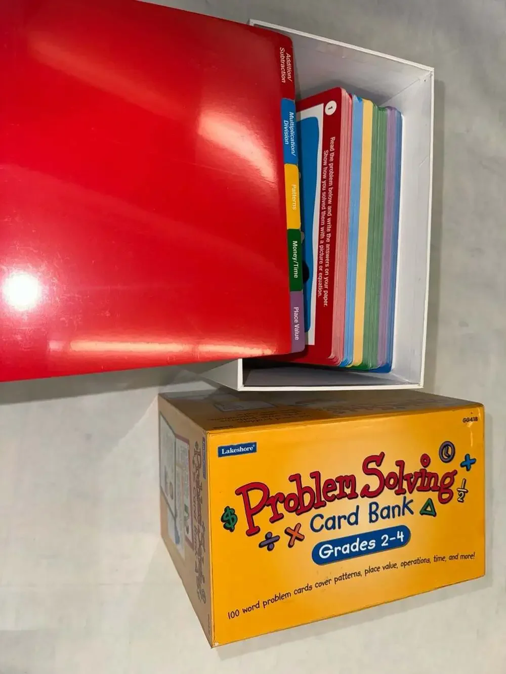 LAKESHORE PROBLEM-SOLVING CARD BANK GRADES 2-4, AGES 7+ Covers 6 Math Topics